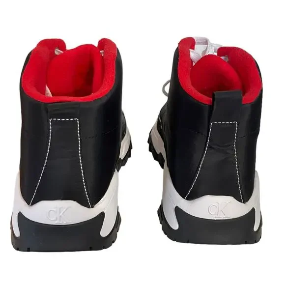Calvin Klein Jeans Cremina Nylon Puffy Black High Top Sneaker Size 10 - Picture 5 of 7
